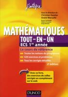 Couverture du livre « Mathématiques ; ECS 1ère année ; tout-en-un (2e édition) » de Andre Warusfel et Christian Gautier aux éditions Dunod