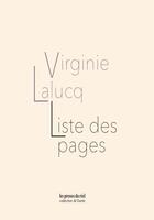 Couverture du livre « Liste des pages » de Virginie Lalucq aux éditions Les Presses Du Reel