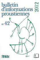 Couverture du livre « Bulletin proust n 42 » de  aux éditions Rue D'ulm