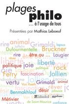 Couverture du livre « Plages philo... à l'usage de tous » de Mathias Leboeuf aux éditions Tallandier