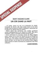 Couverture du livre « Un cri dans la nuit » de Mary Higgins Clark aux éditions Albin Michel