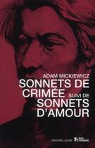 Couverture du livre « Sonnets de Crimée ; sonnets d'amour » de Adam Mickiewicz aux éditions L'age D'homme