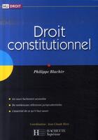 Couverture du livre « HU DROIT ; droit constitutionnel » de Blacher-P aux éditions Hachette Education