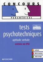 Couverture du livre « Tests psychotechniques ; aptitude verbale » de Michele Eckenschwiller aux éditions Foucher