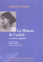 Couverture du livre « La maison de carlyle » de Virginia Woolf aux éditions Mercure De France