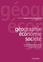 Couverture du livre « Geographie economie et societe volume 14 n 2 avriljuin 2012 » de  aux éditions Tec Et Doc