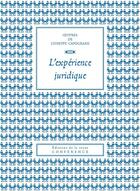 Couverture du livre « L'expérience juridique » de Giuseppe Capograssi aux éditions Conference