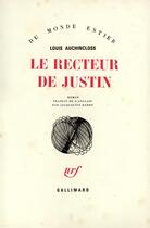Couverture du livre « Le Recteur De Justin » de Auchincloss Lou aux éditions Gallimard