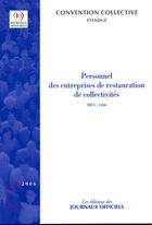 Couverture du livre « Personnel des entreprises de restauration de collectivite » de  aux éditions Documentation Francaise