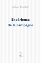 Couverture du livre « Expérience de la campagne » de Christine Montalbetti aux éditions P.o.l