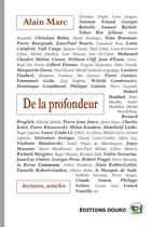 Couverture du livre « De la profondeur » de Alain Marc aux éditions Douro