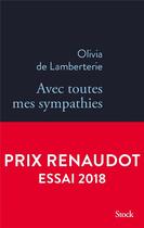 Couverture du livre « Avec toutes mes sympathies » de Olivia De Lamberterie aux éditions Stock