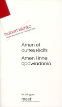 Couverture du livre « Amen et autres récits » de Hubert Klimko aux éditions Verdier