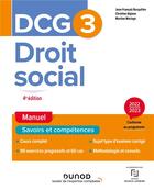 Couverture du livre « DCG 3 : droit social ; manuel (édition 2022/2023) » de Jean-Francois Bocquillon et Christine Alglave et Martine Mariage aux éditions Dunod