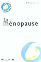 Couverture du livre « La menopause » de Evelyne Drapier-Faure aux éditions Elsevier-masson