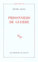 Couverture du livre « Prisonniers de guerre » de Henri Alleg aux éditions Minuit