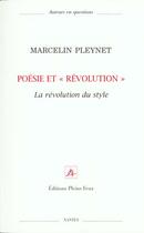 Couverture du livre « Poesie et revolution » de Pleynet M aux éditions Pleins Feux