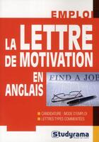 Couverture du livre « La lettre de motivation en anglais » de  aux éditions Studyrama