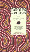 Couverture du livre « Paroles aborigènes » de Thomas Johnson aux éditions Albin Michel