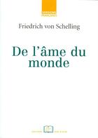 Couverture du livre « De l'âme du monde » de Friedrich Von Schiller aux éditions Rue D'ulm