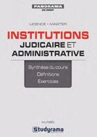 Couverture du livre « Institutions judiciaire et administrative » de Marie-Benedicte Guillet et Eric Pomes aux éditions Studyrama