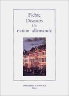 Couverture du livre « Discours à la nation allemande » de Fichte aux éditions Actes Sud