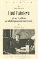 Couverture du livre « PAUL PAINLEVE » de Anizan Anne-Laure aux éditions Pu De Rennes