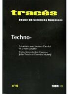 Couverture du livre « TRACES N.16 ; techno- » de  aux éditions Ens Lyon