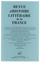 Couverture du livre « REVUE D'HISTOIRE LITTERAIRE DE LA FRANCE n.2011/4 » de Revue D'Histoire Litteraire De La France aux éditions Puf