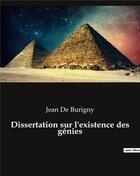 Couverture du livre « Dissertation sur l'existence des génies » de Jean De Burigny aux éditions Culturea