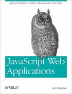 Couverture du livre « JavaScript Web applications » de Alex Maccaw aux éditions O Reilly