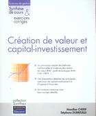Couverture du livre « SYNTHEX ; création de valeur et capital-investissement » de Stephane Dubreuille et Mondher Cherif aux éditions Pearson