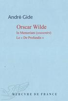 Couverture du livre « Oscar Wilde » de Andre Gide aux éditions Mercure De France