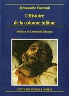 Couverture du livre « Histoire de la colonne infame (l') » de Alessandro Manzoni aux éditions Ombres