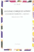 Couverture du livre « Antonio enriquez gomez » de Salvador Revah Israe aux éditions Chandeigne