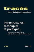 Couverture du livre « Tracés, n° 35/2018 : Infrastructures, techniques et politiques » de Le Jarrige Francois aux éditions Ens Lyon