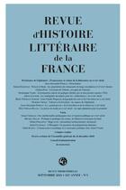 Couverture du livre « Revue d'histoire litteraire de la france - 3 - 2021, 121e annee, n 3 » de Alain Genetiot aux éditions Classiques Garnier