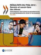 Couverture du livre « Resultats di PISA 2012 : savoirs et savoir-faire des élèves t.1 ; version préliminaire ; performance des élèves en mathématiques, en comprehénsion de l'écrit et en sciences » de Ocde aux éditions Ocde