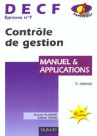 Couverture du livre « Controle De Gestion Decf T.7 ; Manuel ; 5e Edition » de Sabine Separi et Claude Alazard aux éditions Dunod