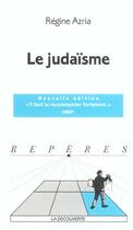 Couverture du livre « Le judaïsme » de Regine Azria aux éditions La Decouverte