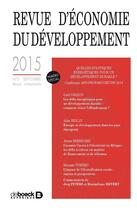 Couverture du livre « Revue d'economie du developpement 2015/3 - quelles politiques energetiques pour un developpement dur » de  aux éditions De Boeck Superieur