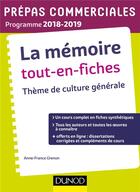 Couverture du livre « Thème de culture générale ; prépas commerciale ; tout en fiches (édition 2018/2019) » de Lahsen Abdelmalki aux éditions Dunod