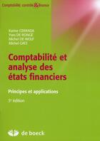 Couverture du livre « Comptabilité et analyse des états financiers ; principes et applications (3e édition) » de Urbe Condita et De Wolf aux éditions De Boeck Superieur