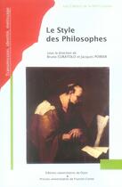 Couverture du livre « Style des philosophes » de Curatolo/Poirie aux éditions Pu De Dijon