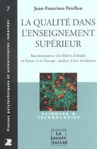 Couverture du livre « La qualite dans l'enseignement superieur(7)reconnaissance des filieres d'etudes » de Perellon Jf aux éditions Ppur