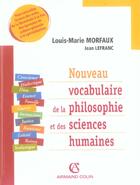 Couverture du livre « Nouveau Vocabulaire De La Philosophie Et Des Sciences » de Louis-Marie Morfaux aux éditions Armand Colin