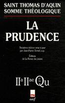 Couverture du livre « La prudence » de Torrell J P aux éditions Cerf