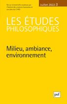 Couverture du livre « Etudes philosophiques 2022, n.3 » de  aux éditions Puf
