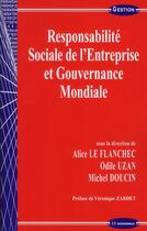 Couverture du livre « Responsabilite Sociale Et Gouvernance Mondiale » de Uzan Le Flanchec aux éditions Economica