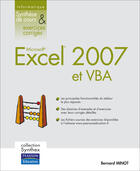 Couverture du livre « Excel 2007 et VBA » de Bernard Minot aux éditions Pearson